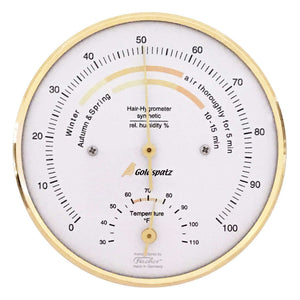 Goldspatz Wohnklima-Hygrometer mit Thermometer °F, 103 mm  (US-Version / Inch, °F)
