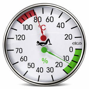 Thermomètre-hygromètre de sauna Eliga 128 mm - Vente de liquidation